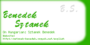 benedek sztanek business card